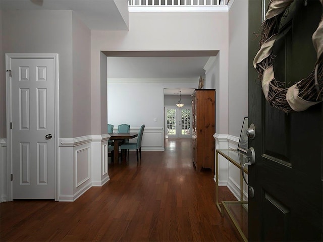 1535 Justine Way SE, Mableton, GA 30126 - entrance foyer with dark wood finished floors, a wainscoted wall, and a decorative wall