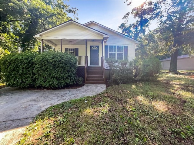 bungalow-style home with a porch