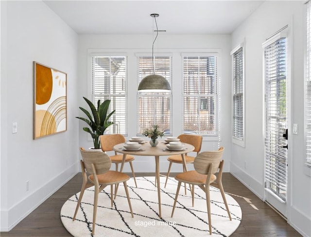 interior space featuring dark hardwood / wood-style flooring