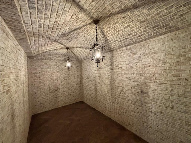 interior space with brick wall