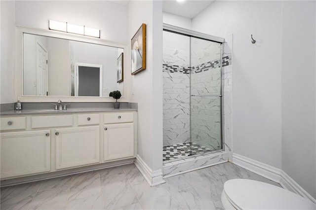 5690 Rutland Trce, Lithonia, GA 30058 - full bath with marble finish flooring, a stall shower, and vanity
