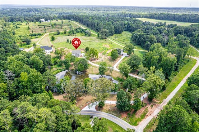 aerial view featuring a rural view