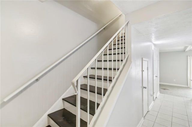 6429 Woodstone Way, Morrow, GA 30260 - stairs featuring tile patterned floors and baseboards