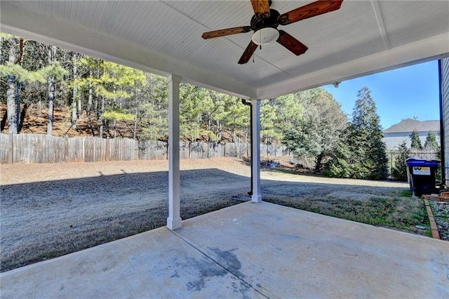 view of patio / terrace with ceiling fan