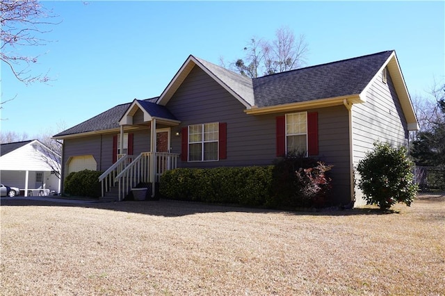 ranch-style home with a garage