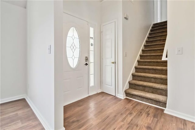 foyer featuring hardwood / wood-style floors