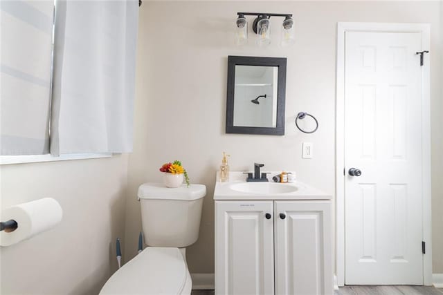 bathroom with toilet and vanity