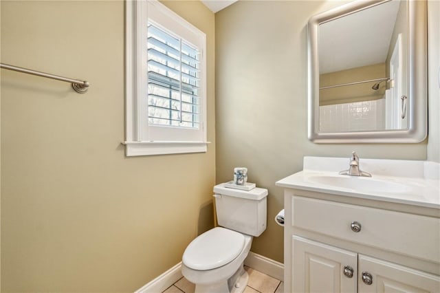 220 Spring Branch Dr, Canton, GA 30115 - bathroom with toilet, vanity, baseboards, and tile patterned flooring