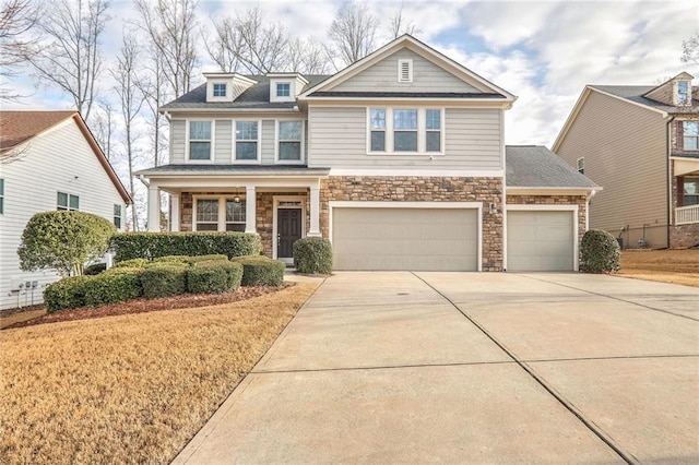 view of front of house with a garage