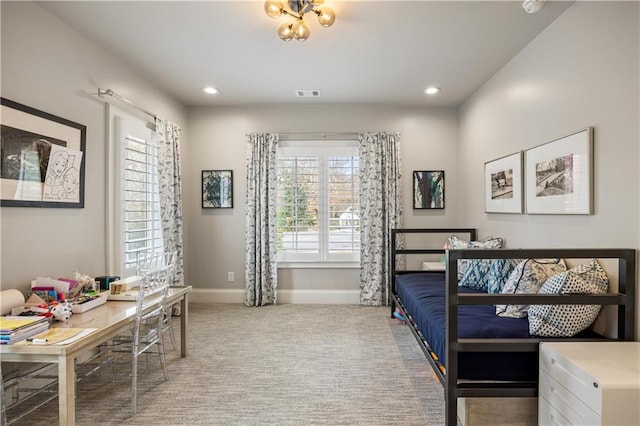 view of carpeted bedroom