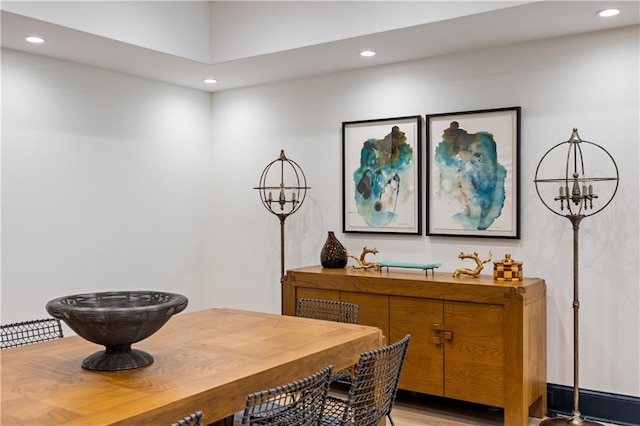 dining room featuring light hardwood / wood-style flooring