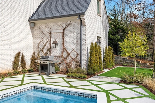 back of house with a patio area