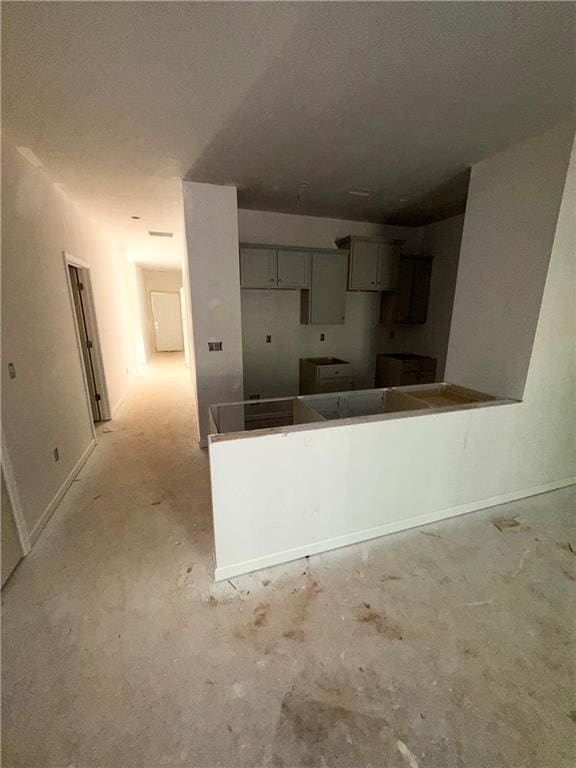 543 Courthouse Park Dr, Temple, GA 30179 - kitchen with gray cabinetry and baseboards