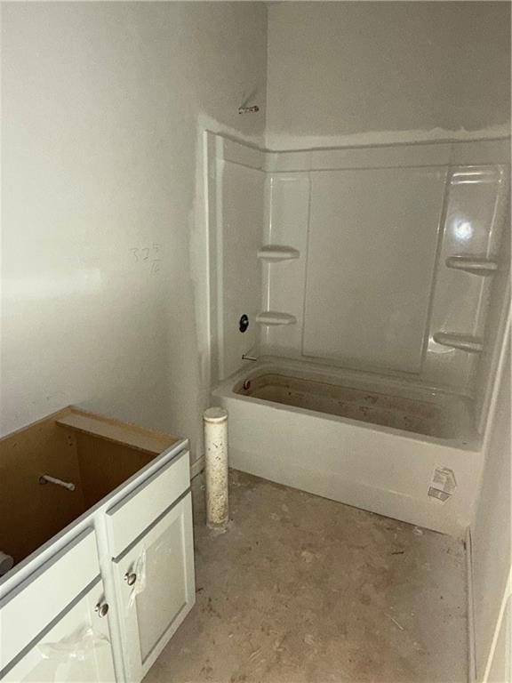 543 Courthouse Park Dr, Temple, GA 30179 - full bathroom featuring shower / bath combination, concrete floors, and vanity