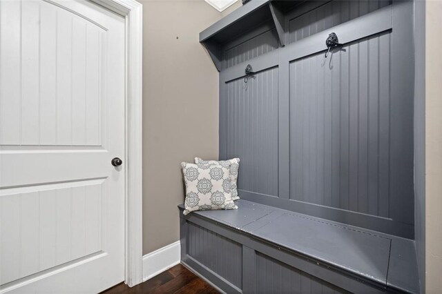 161 Archstone Sq, Mcdonough, GA 30253 - mudroom featuring baseboards and dark wood-style floors