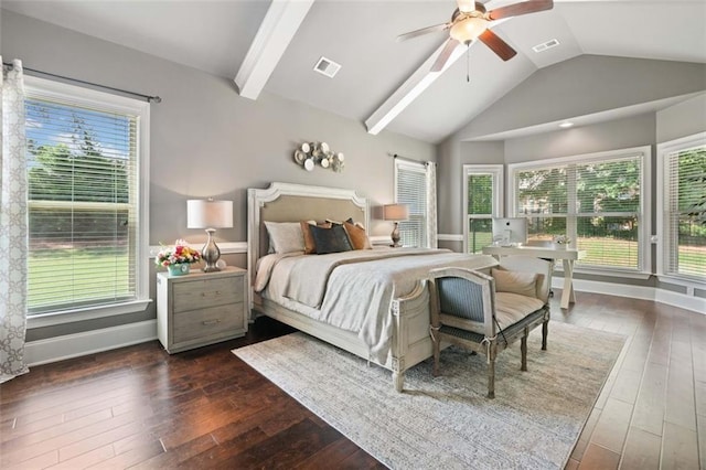 161 Archstone Sq, Mcdonough, GA 30253 - bedroom featuring vaulted ceiling, hardwood / wood-style floors, multiple windows, and baseboards