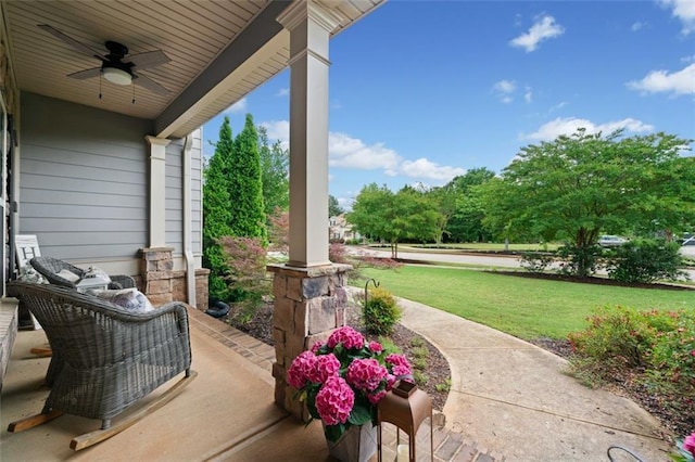 161 Archstone Sq, Mcdonough, GA 30253 - view of patio featuring a porch and ceiling fan