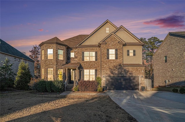 view of front of house with a garage