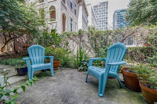 balcony with a patio area