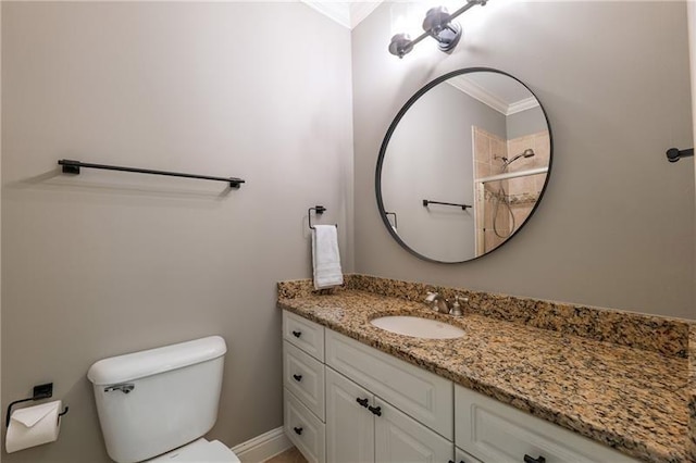 3680 Milton Park Dr, Alpharetta, GA 30022 - bathroom with crown molding, vanity, and toilet