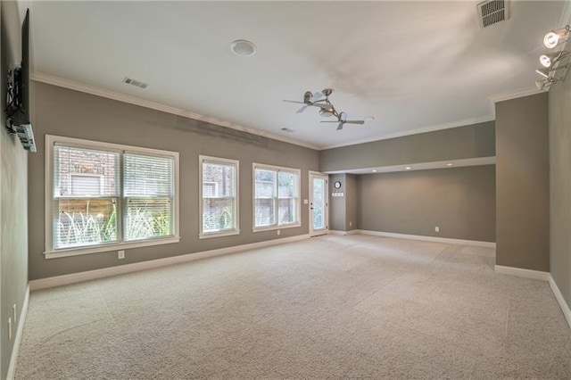 3680 Milton Park Dr, Alpharetta, GA 30022 - empty room featuring crown molding, baseboards, and light colored carpet