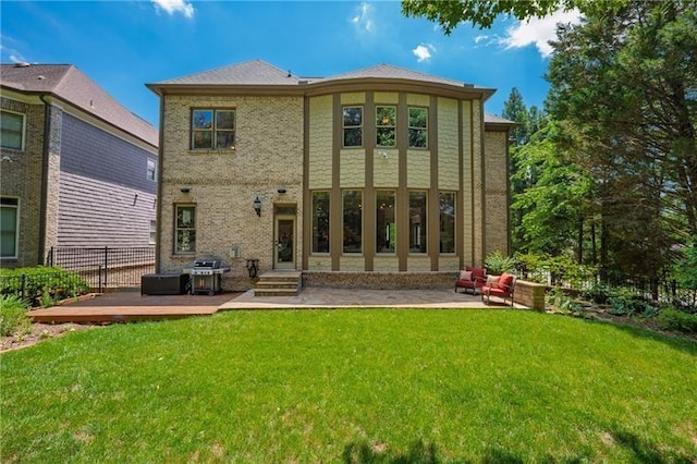 3680 Milton Park Dr, Alpharetta, GA 30022 - rear view of house featuring a patio area, brick siding, and a deck
