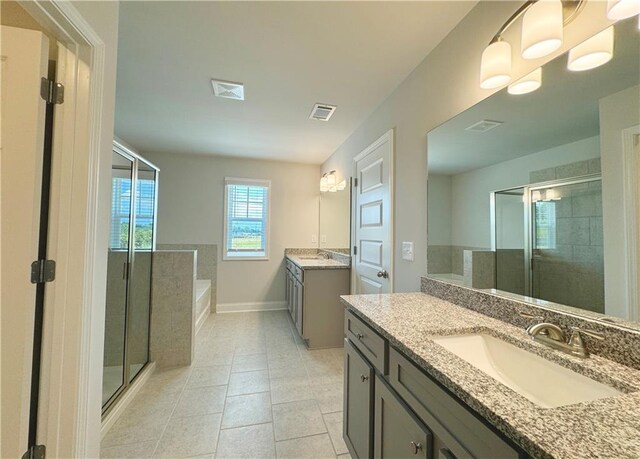3817 Billabong Trl Unit 104, Gainesville, GA 30506 - full bathroom with tile patterned floors, visible vents, a sink, and a stall shower