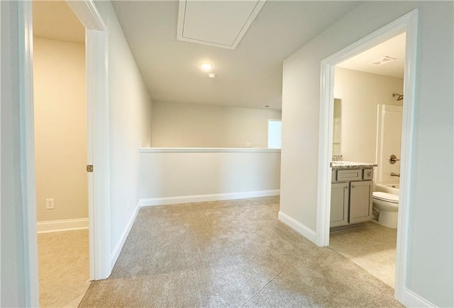 3817 Billabong Trl Unit 104, Gainesville, GA 30506 - hallway featuring light carpet, visible vents, and baseboards