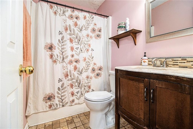 7341 Raleigh Way, Bethlehem, GA 30620 - bathroom featuring toilet, vanity, and shower / bath combo