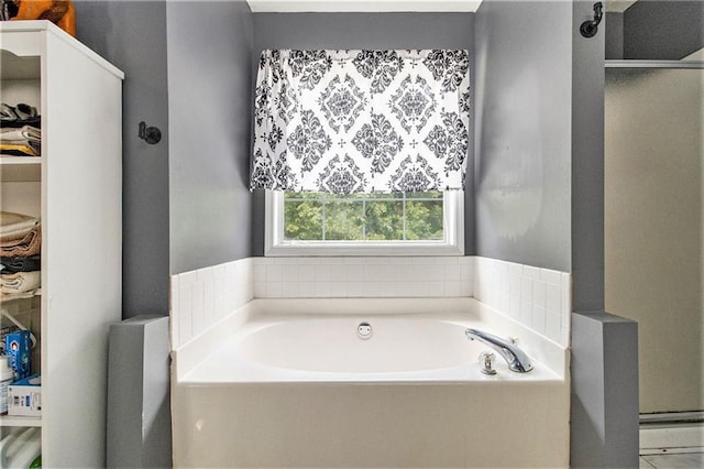 7341 Raleigh Way, Bethlehem, GA 30620 - bathroom with a bath and a shower with shower door