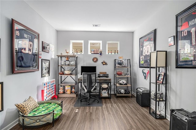 office featuring hardwood / wood-style flooring