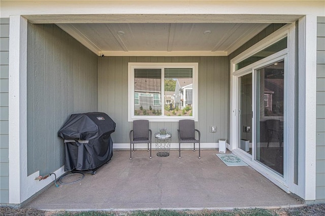 view of patio / terrace with a grill