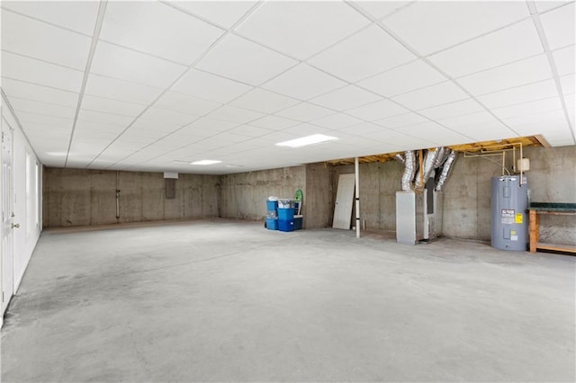 5584 Northwoods Rd, Clermont, GA 30527 - basement with water heater and a paneled ceiling