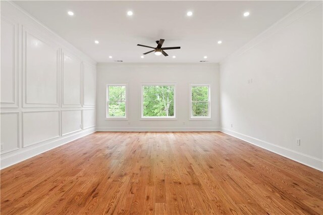 1525 Tapestry Rdg, Lawrenceville, GA 30045 - unfurnished living room featuring baseboards, recessed lighting, ceiling fan, and light wood-style flooring