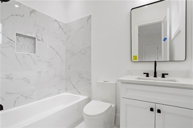 1525 Tapestry Rdg, Lawrenceville, GA 30045 - bathroom featuring shower / bathtub combination, toilet, and vanity