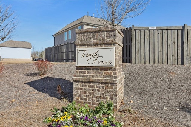 view of community sign