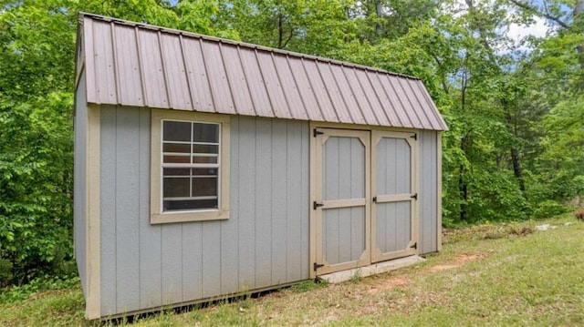 view of shed