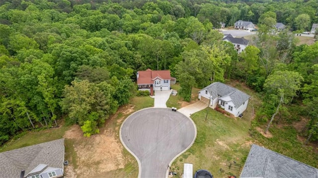 drone / aerial view with a forest view