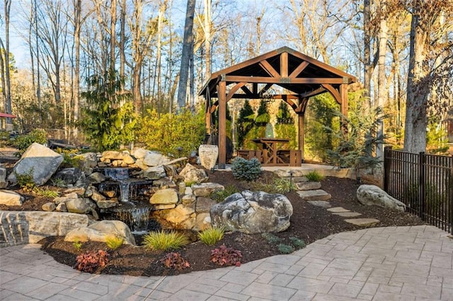 view of patio / terrace with a gazebo