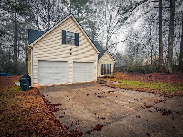 view of garage