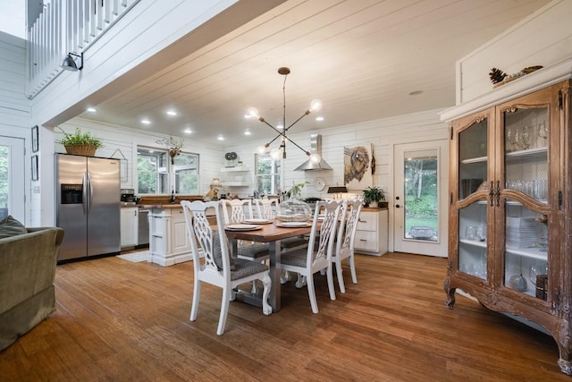 328 Black Ankle Creek Rd, Cherry Log, GA 30522 - dining room featuring sink, a chandelier, and light wood-type flooring