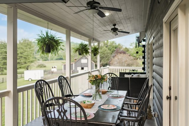 328 Black Ankle Creek Rd, Cherry Log, GA 30522 - exterior space featuring ceiling fan and a porch