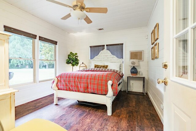 328 Black Ankle Creek Rd, Cherry Log, GA 30522 - bedroom featuring ceiling fan and dark hardwood / wood-style floors