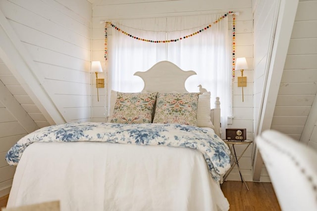 328 Black Ankle Creek Rd, Cherry Log, GA 30522 - bedroom featuring wood-type flooring and wood walls