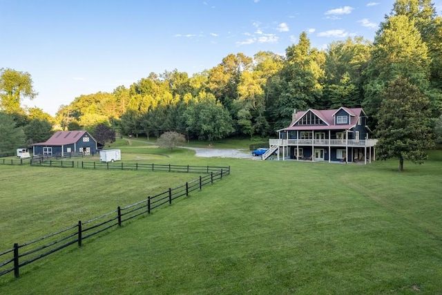 328 Black Ankle Creek Rd, Cherry Log, GA 30522 - view of yard with a deck with water view and a rural view