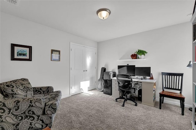 office area with light carpet