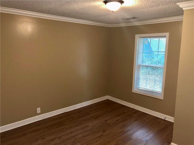 116 Nation Dr, Calhoun, GA 30701 - unfurnished room featuring dark wood-type flooring, a healthy amount of sunlight, crown molding, and a textured ceiling