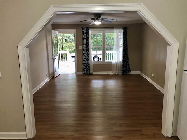 116 Nation Dr, Calhoun, GA 30701 - bonus room with ceiling fan and dark hardwood / wood-style floors