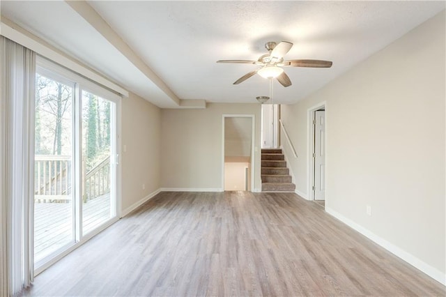 4412 Rustic Wood Dr, Stone Mountain, GA 30083 - spare room featuring ceiling fan and light wood-type flooring