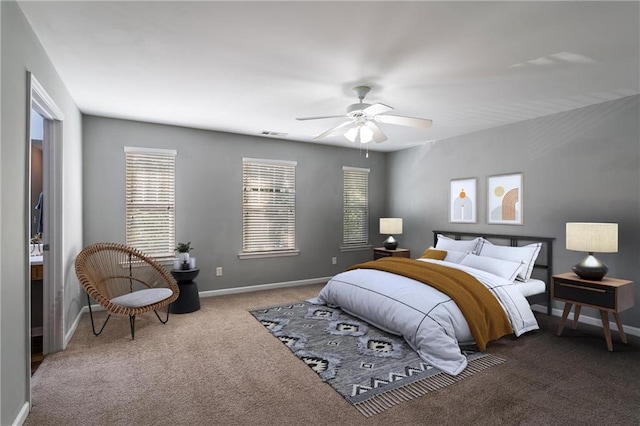 208 Oconee Way, Canton, GA 30114 - bedroom featuring carpet flooring, baseboards, multiple windows, and a ceiling fan